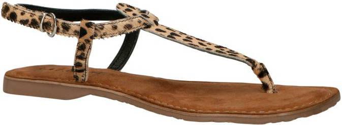 Lazamani 75.611 leren sandalen met panterprint online kopen