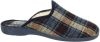 Nelson Home geruite pantoffels blauw/bruin online kopen