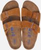 Birkenstock Arizona Soft Footbed Suede Leather Sandals , Bruin, Heren online kopen