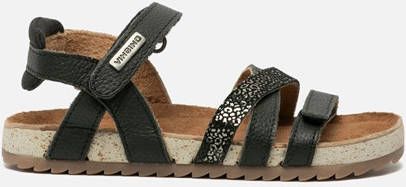 Vingino Vienna leren sandalen met panterprint zwart online kopen